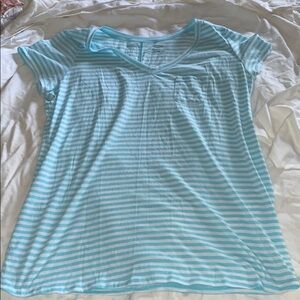 Motherhood Blue and White Maternity Shirt Large